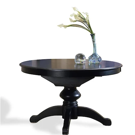 Round Dining Table with Folding Leaf